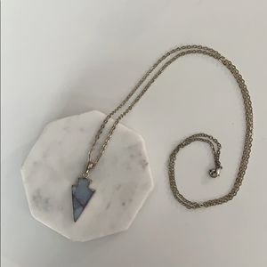 Gold purple chain triangle necklace